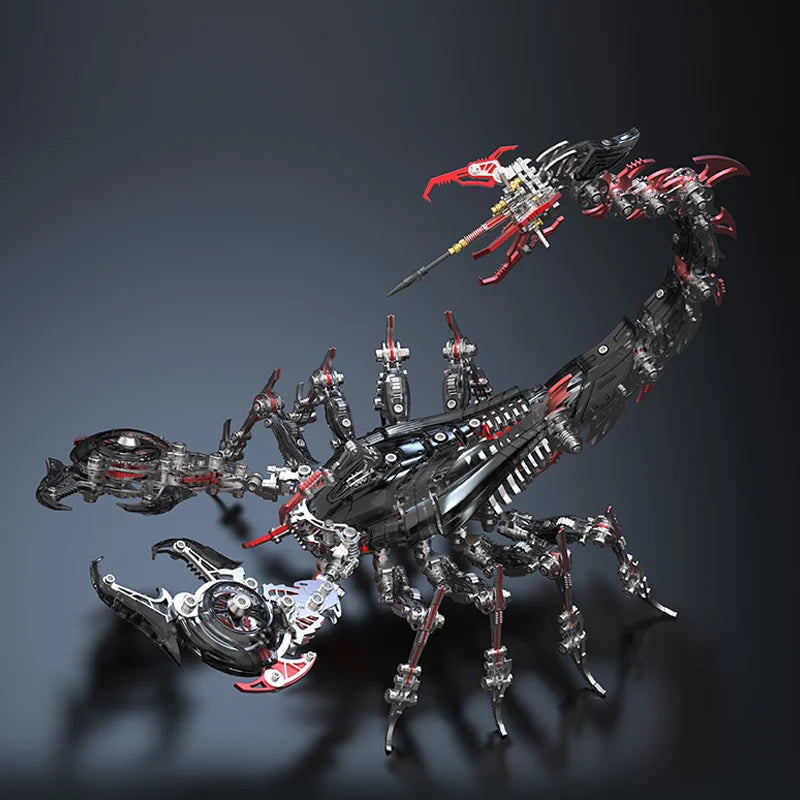 Punk DIY mechanical metal assembly 3D lighted insect scorpion stainless steel puzzle model kit for adults and boy toy gifts