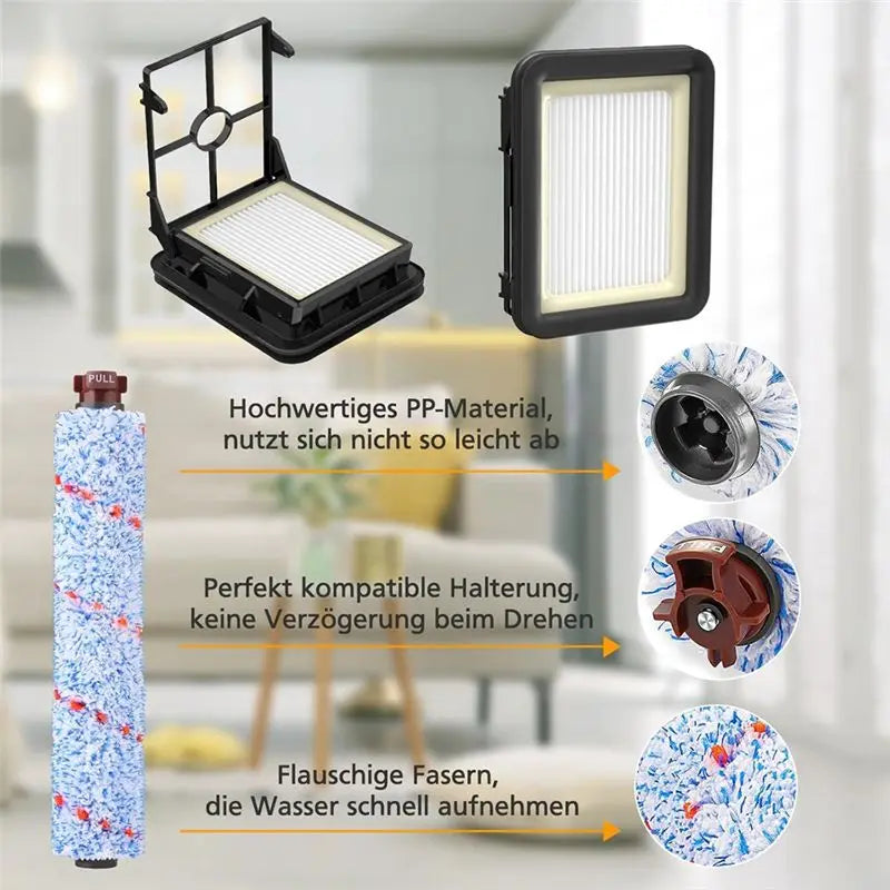 AEB1-Multi-Surface Brushes 1868 + Filters 1866 For Bissell Crosswave 17132 2225N 2582N 25821 2519 Vacuum Cleaner Parts
