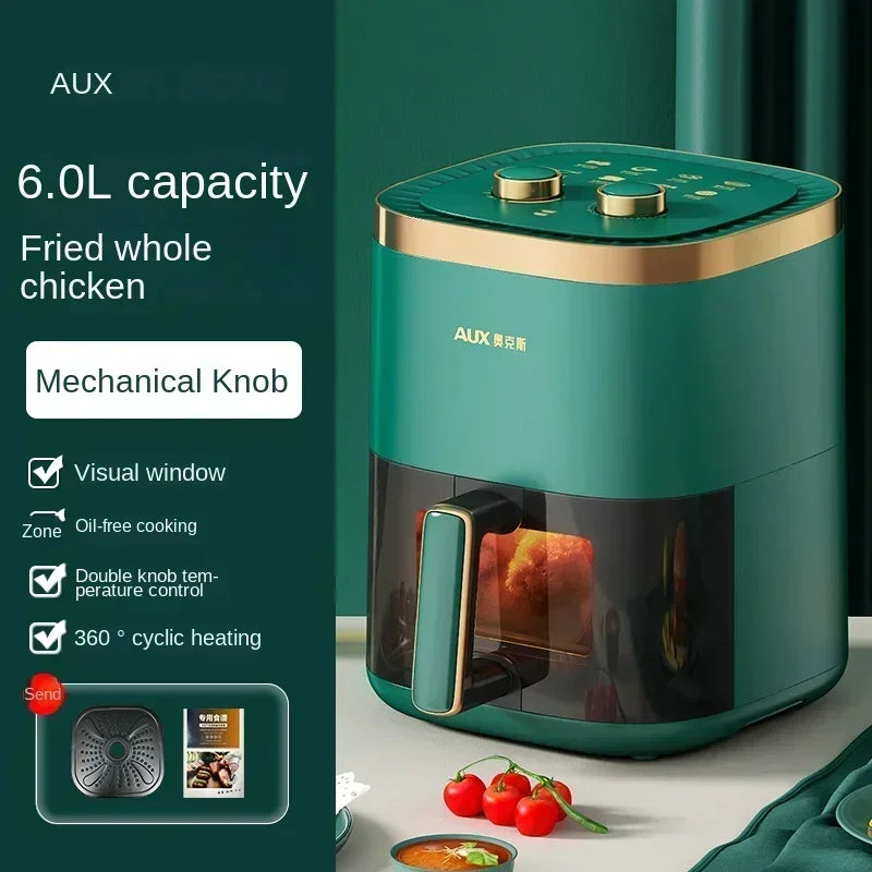 220V AUX Air Fryer and Oven Combo: Multifunctional, Fully Automatic, No Oil Technology, Easy-to-clean DD