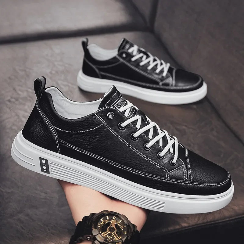 New Casual Shoes In Spring Men's Board Shoes Fashion Breathable Small White Shoes Men's Sneakers Low Top Leather Board