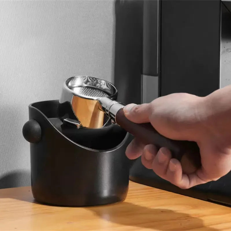 Espresso Knock Box Coffee Grounds Powder Bucket Barista Style Coffee Knock Container with Removable Knock Bar and Non-Slip Base