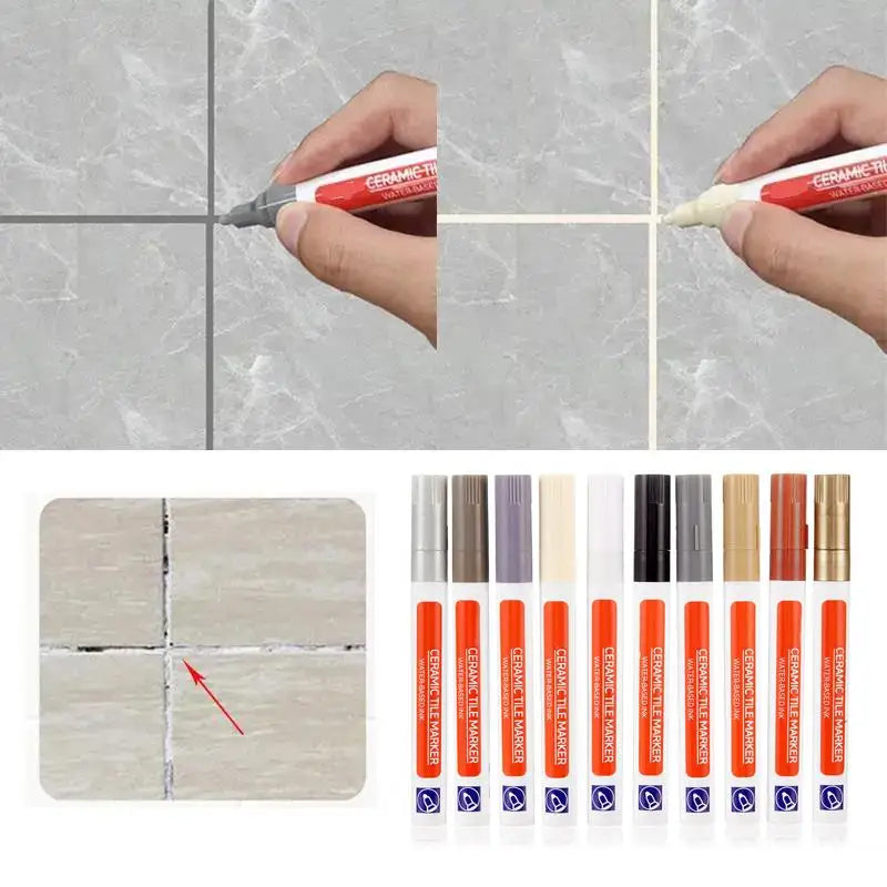 2pcs/Set 12colors Waterproof Tile Marker Grout Pen Wall Seam Pen For Tiles Floor Bathroom Decontamination Seam Repair Tools