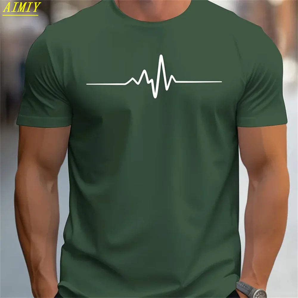 Summer Men's T-shirt Top Casual Loose Fit Oversized T-shirt PARI Letter Pattern Printed Round Neck Short Sleeved Homme Vêtement - Free Item.