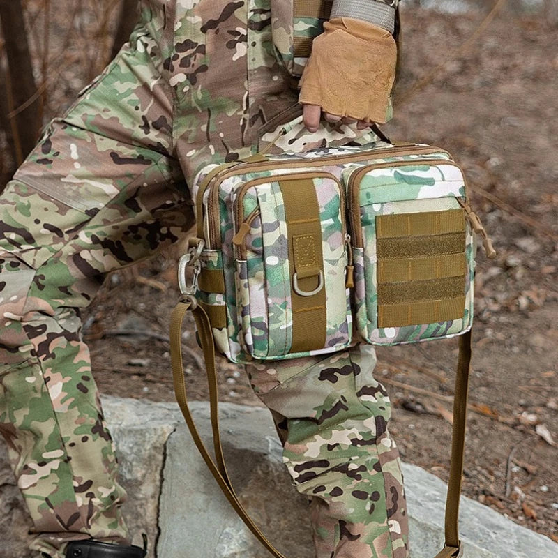 Outdoor Trekking Tactical Handbags Shoulder Bag Camping for Men Hiking Travel Climb Fishing Sling Crossbody Molle Messenger Bag