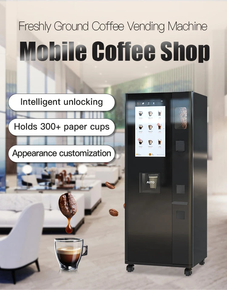 commercial coffee vending machine freshly ground coffee with multiple payment options available