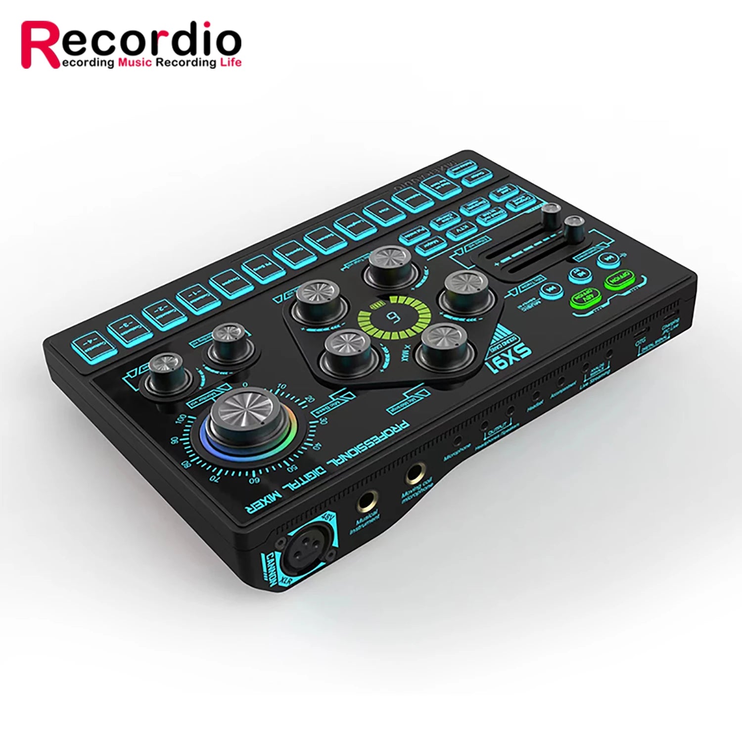 GAX-SX91 Professional Multiple Effects Live XLR Sound Card Audio Interface With 48v for Live Streaming Tiktok Gaming