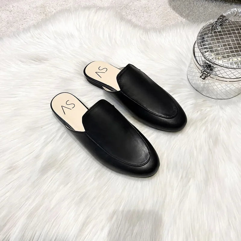 Baotou Half Slippers Women Summer Wear Muller Shoes 2025 New Flat Sandals
