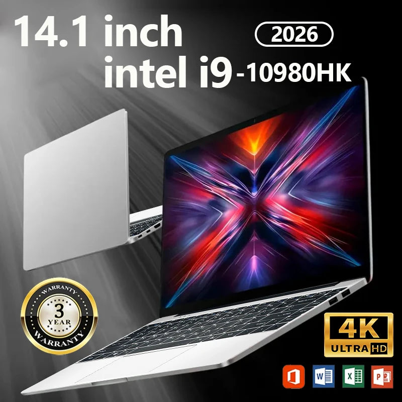 Portable 14.1 Inch Laptop Intel Core i9 10980HK Windows 11 Pro 16GB DDR4 2TB SSD Gaming Notebook Computer PC Gamer Office Laptop