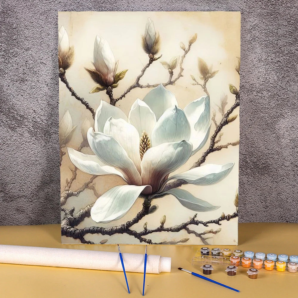Coloring By Numbers Lily Flowers Acrylic Paint Painting For Living Room Wall Adults Handpainted Picture Crafts Gift Home Decor