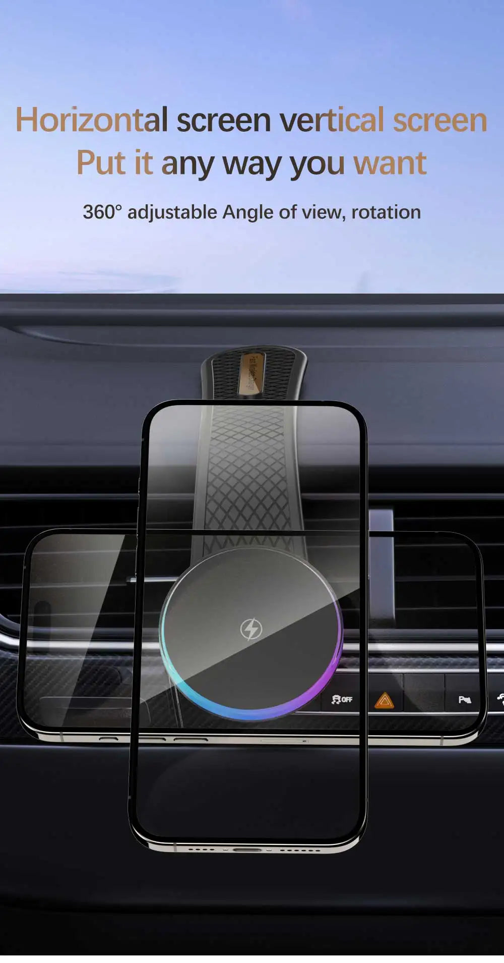 New Magnetic Charger Car Wireless Charger Fast Charging Car Phone Holder Essential Car Charger Strong Magnetic Attraction Safe