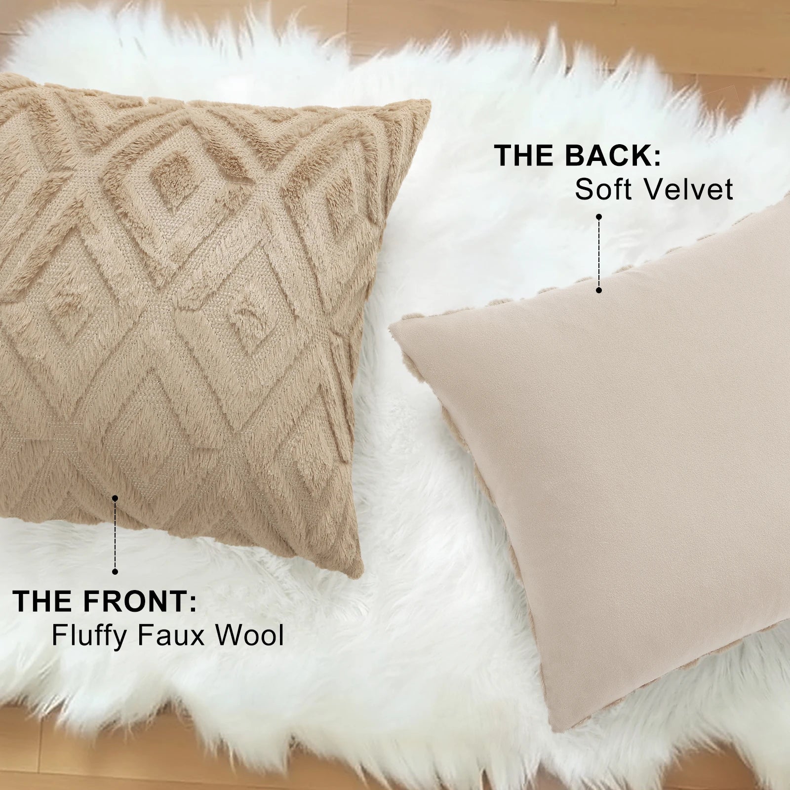 HAPIHAPPY Decorative Throw Pillow Covers 45X45 Set of 2 Soft Plush Pillow Case Pillow Covers Bed Sofa Living Room Pillow Covers