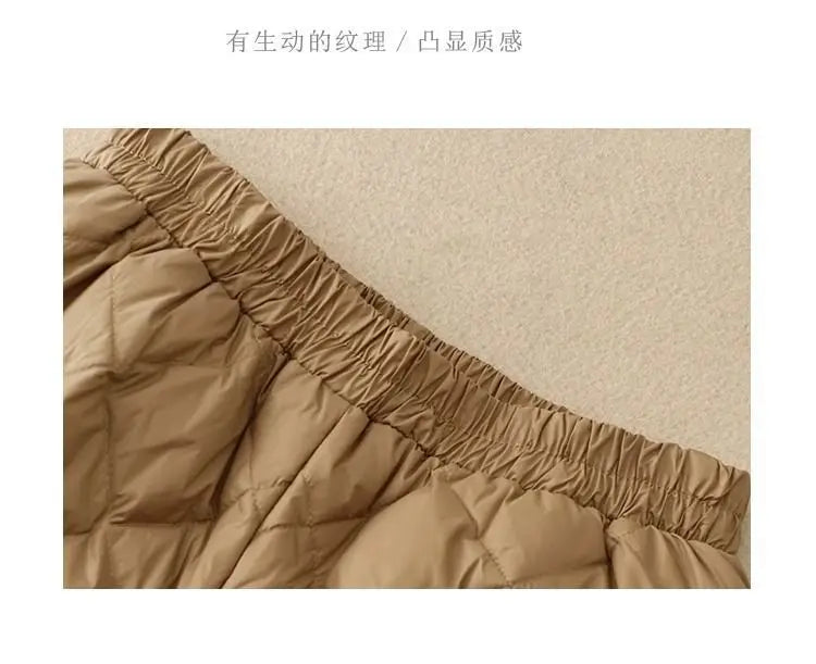 Down Pants Women Winter 2024 New Style Outdoor Wear Spring and Autumn Down Cotton Pants Pink Small Cropped Pants, Light and Thin