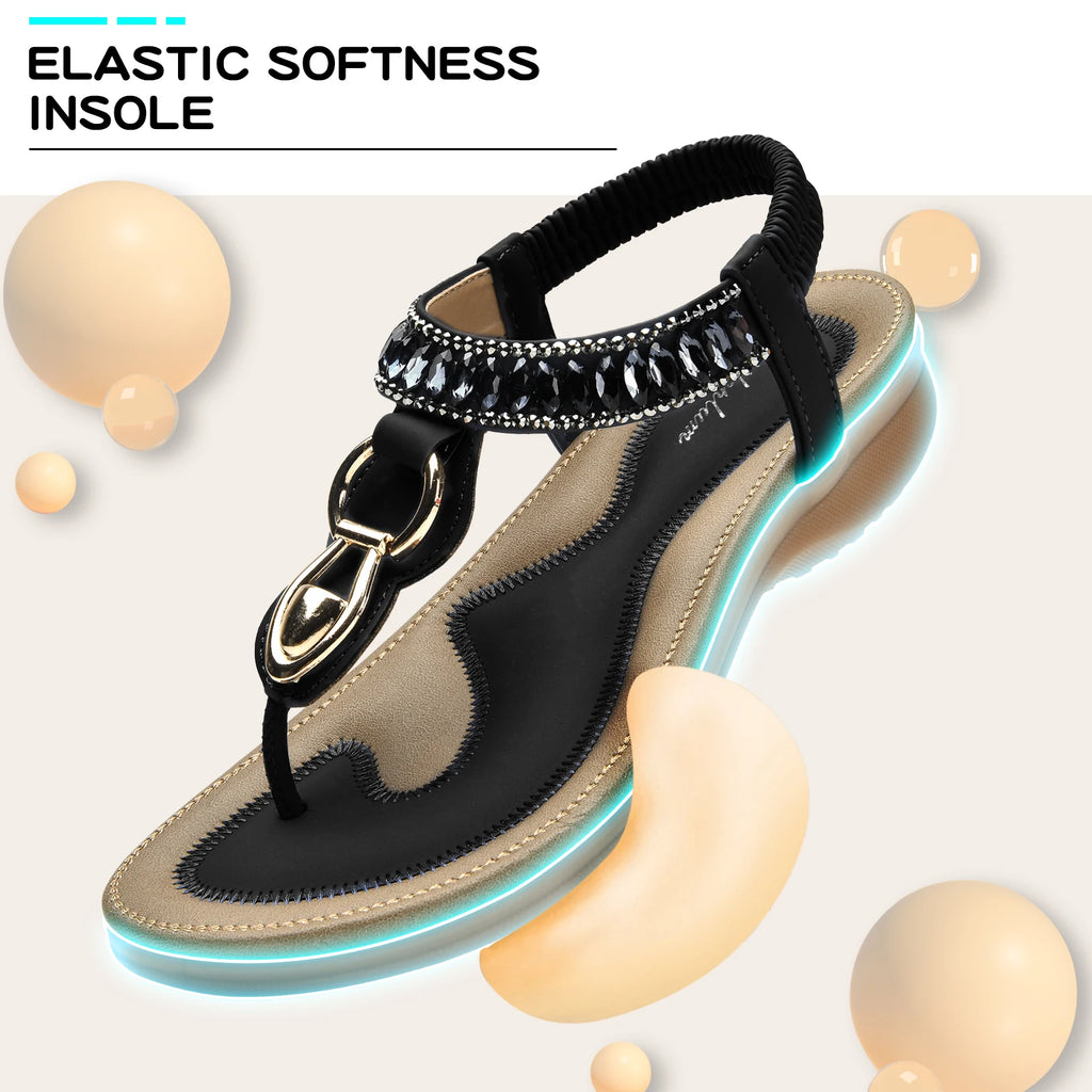 Womens T-Strap Flip Flop Thong Sandals Beach Shoes for Women Comfortable Summer Dressy Flat Sandals