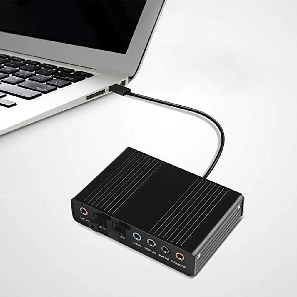 6 Channel 5.1 External USB Sound Card for PC Laptop Desktop Surround Adapter Audio Card USB2.0 Optical S/PDIF Sound Card Adapter