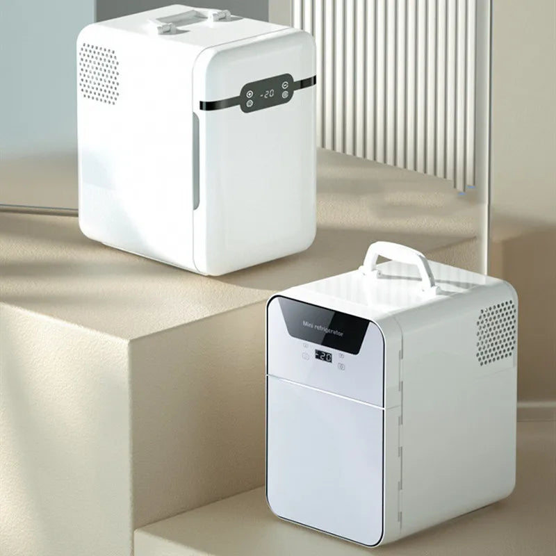 20-Liter Mini Mini Refrigerator Household Student Cosmetics Car Home Dual-Use Refrigeration Portable Digital Display Compressor