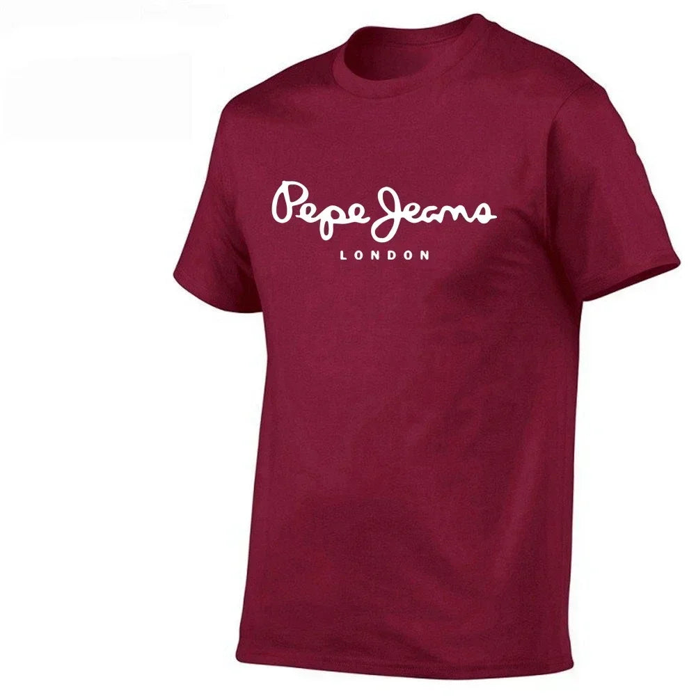 2025 Newest Pepe-Jeans-London Logo T-Shirt Summer Men's /Women's Short Sleeve Popular Tees Shirt Tops Unisex