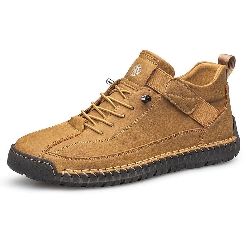 CLOHOO Men's Sport Casual High-Top Shoes Breathable Comfortable Short Boots Handmade Stitching Fashionable Youth High-Top Boots