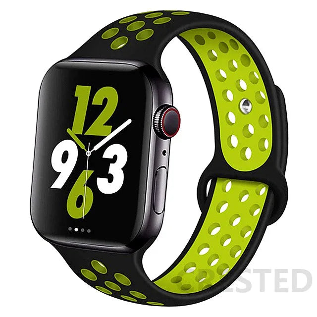 Silicone Strap For Apple Watch Band 45mm 44mm 40mm 49mm 41mm 38mm 42mm Sport bracelet iWatch Ultra 2 Series 9 8 7 6 se for nike