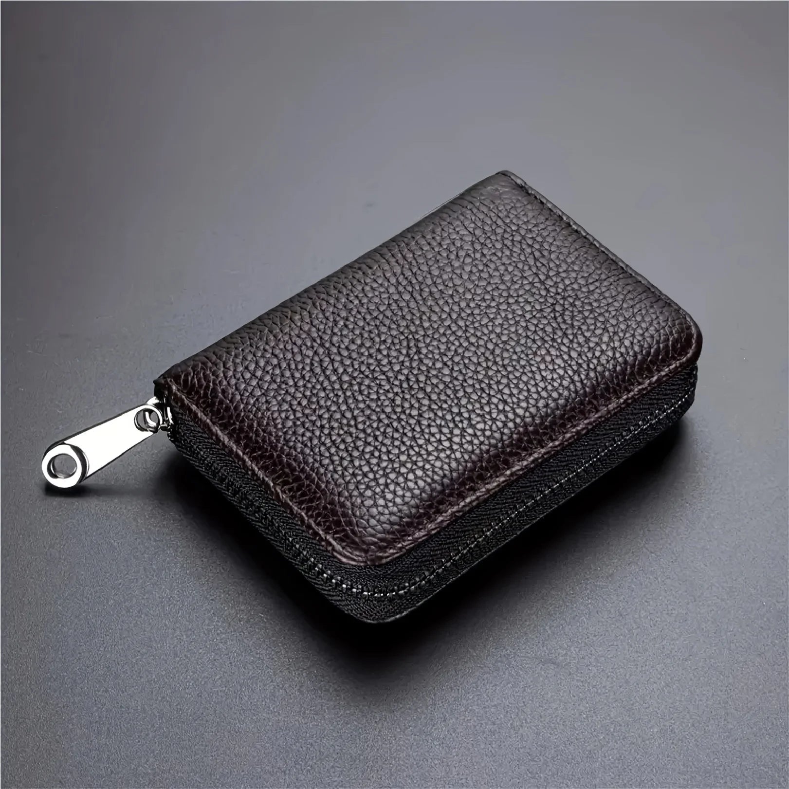 Mini Minimalist Classic Multi-card Man Wallet, RFID Blocking Women Coin Purse with Zipper, Unisex Solid Color Credit Card Holder