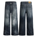 IEFB Men's American Style Denim Pants Washing Tie Dying Contrast Color Casual Wide Leg Flared Trousers Autumn Male Jeans 9W4182