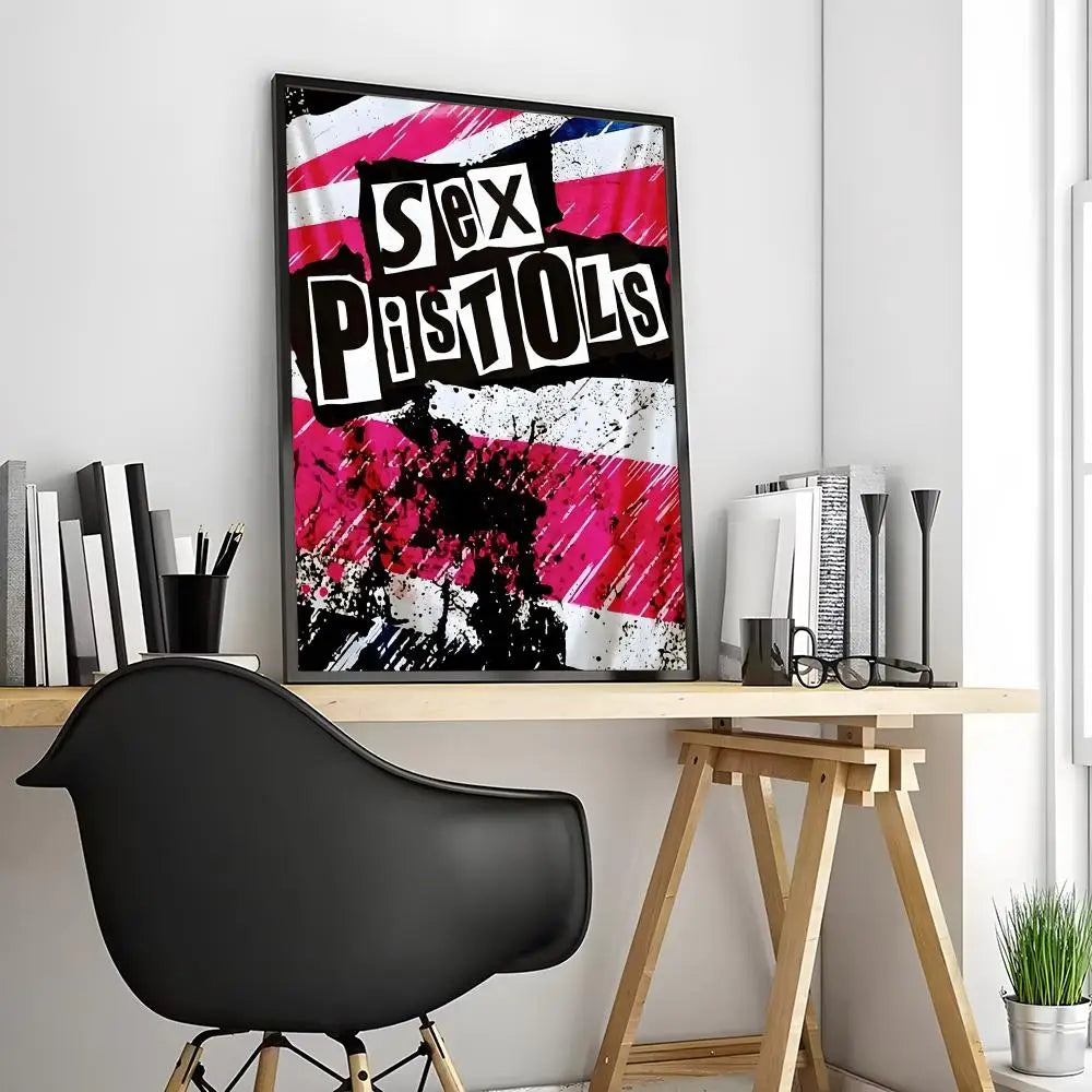 One Of The Influential Punk Band Painting Calligraphy Canvas Poster: Crease Free Waterproof Durable All Space Wall Decor