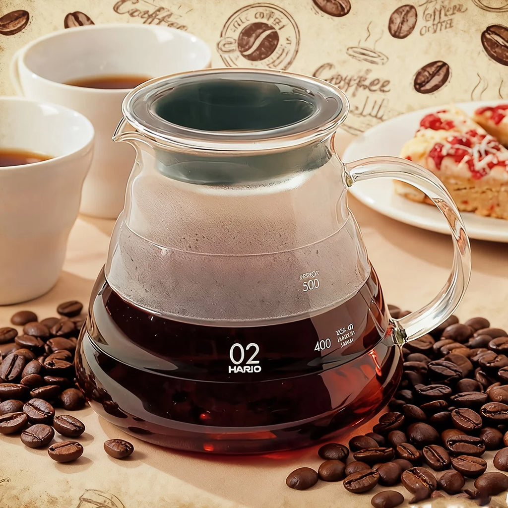Coffee Carafe, 350/600ml Coffee Clear Glass Kettle Sharing Pot with Lids, Pour Over Coffee Espresso Maker Accessories