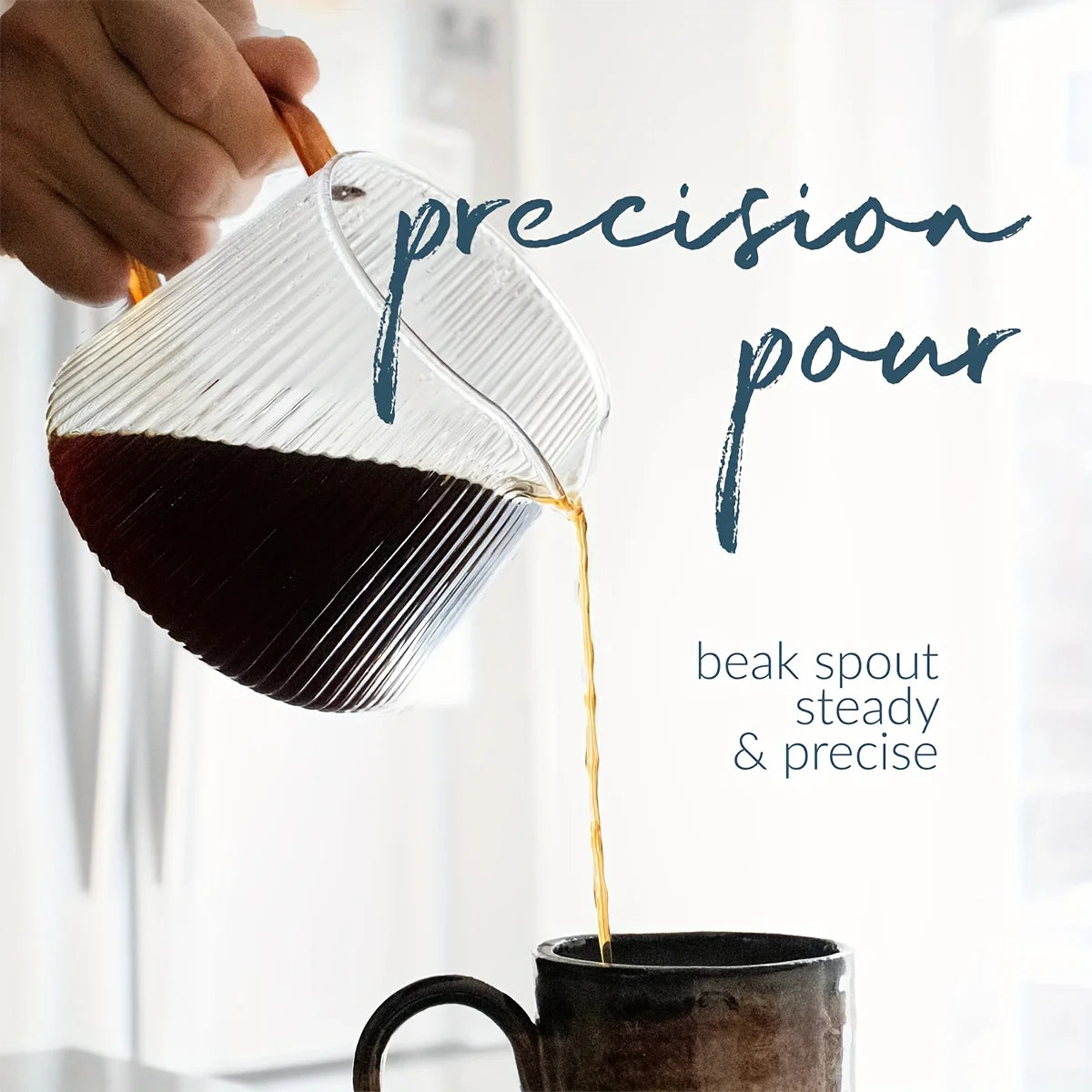 Pour Over Coffee Maker, 13oz / 20oz High Borosilicate Glass Carafe Coffee Server with Glass Coffee Dripper/Filter Set