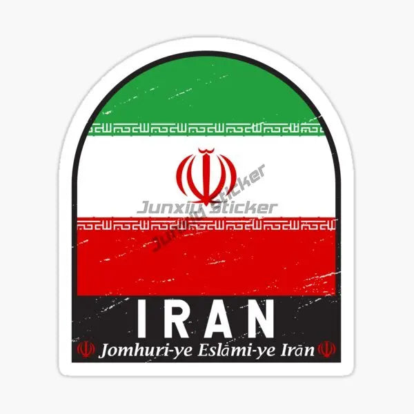 IRAN National Flag Car Sticker for Badge Bicycle Van Laptop Motorcycle Wall Car Window Glass Off-road Decal Customizable
