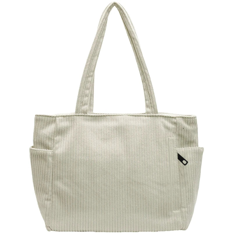 Trendy Multi-Functional Corduroy Bag Tote Crossbody Shoulder Handbag Multi-Color for Daily Casual Activities