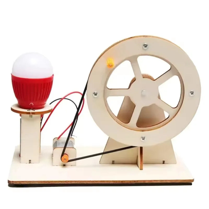 DIY Wooden Hand Generator Kids Science Toy Funny STEM Technology Gadget Physics Kit Educational Toys for Children Learning Toy