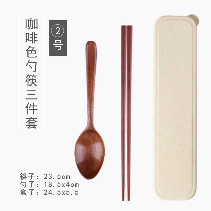Handmade Dinnerware Cutlery for Kitchen, Wooden Spoon & Fork Dinner Kit for Rice, Soups, Cereal, Home Tableware - Free Item