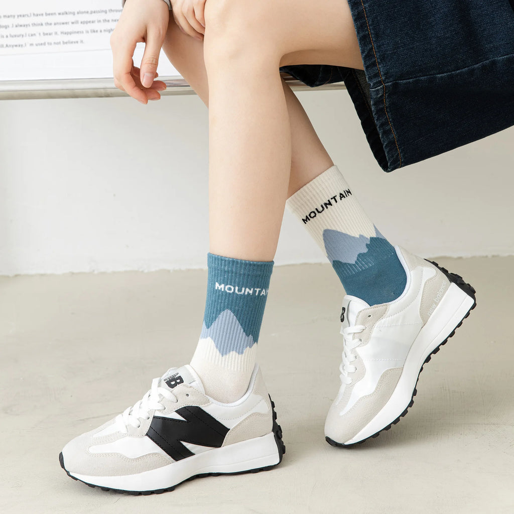 Japanese Korean Style Harajuku Socks Women Combed Cotton Boneless Crew AB Socks Men Street Fashion Trend Sports Couple Socks