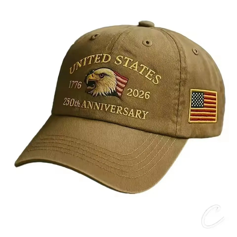UETEEY 250th Anniversary Hat USA Patriotic Baseball Caps Eagle Embroidered Baseball Hats for Men Women 250 Year Anniversary Cap