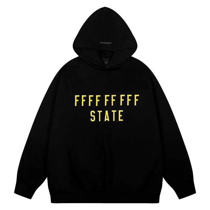 The Back To School Collection Fashion State Letter Print Hoodie Men Women High Quakity Loose Sweatshirts Autumn Fleece Hoodies