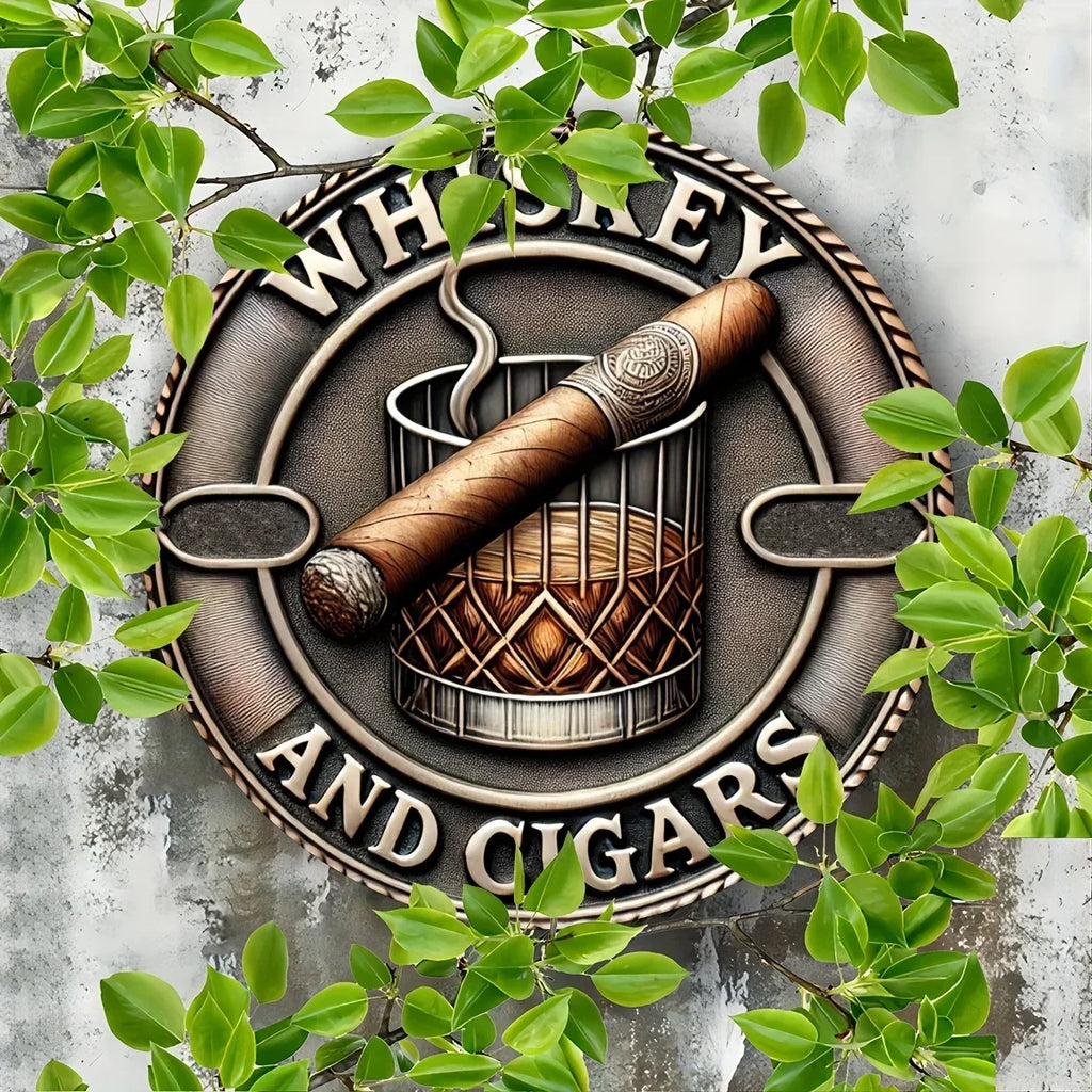Garage Decor，Whiskey And Cigar Wall Decor, Fun Wall Decor Wall Decor Street Yard Home  Club Farm Garden Wall Art