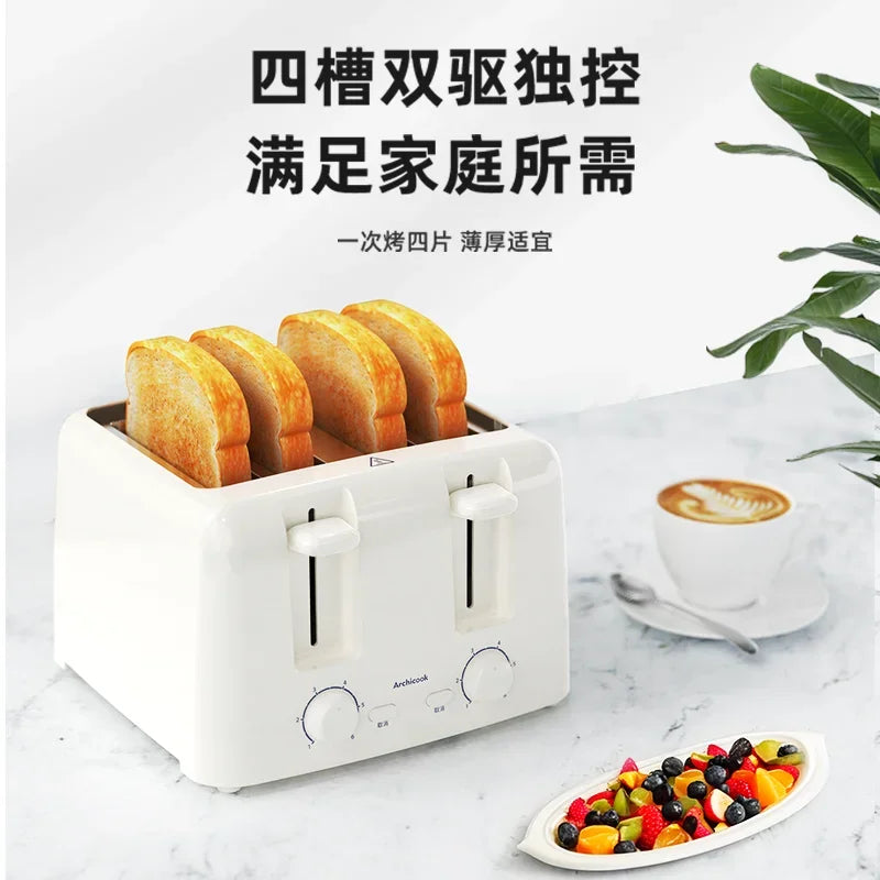 220V ArchiCook 4 Slice Toaster Automatic Breakfast Maker Multifunctional Home Toaster108 BB