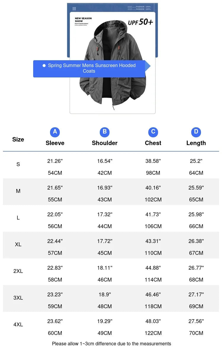Spring Summer Mens Lightweight Hiking Jacket Outdoor Men Suncreen Breathable Hooded Coats Men Quick Dry Sports Fishing Jackets
