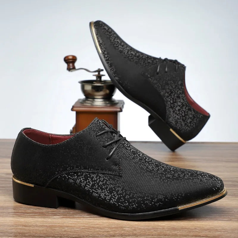 Retro Trend New Men's Black Green Sky Blue Pointed Lace Up Casual Oxford Shoes Wedding Dress Homecoming Footwear Zapatos Hombre