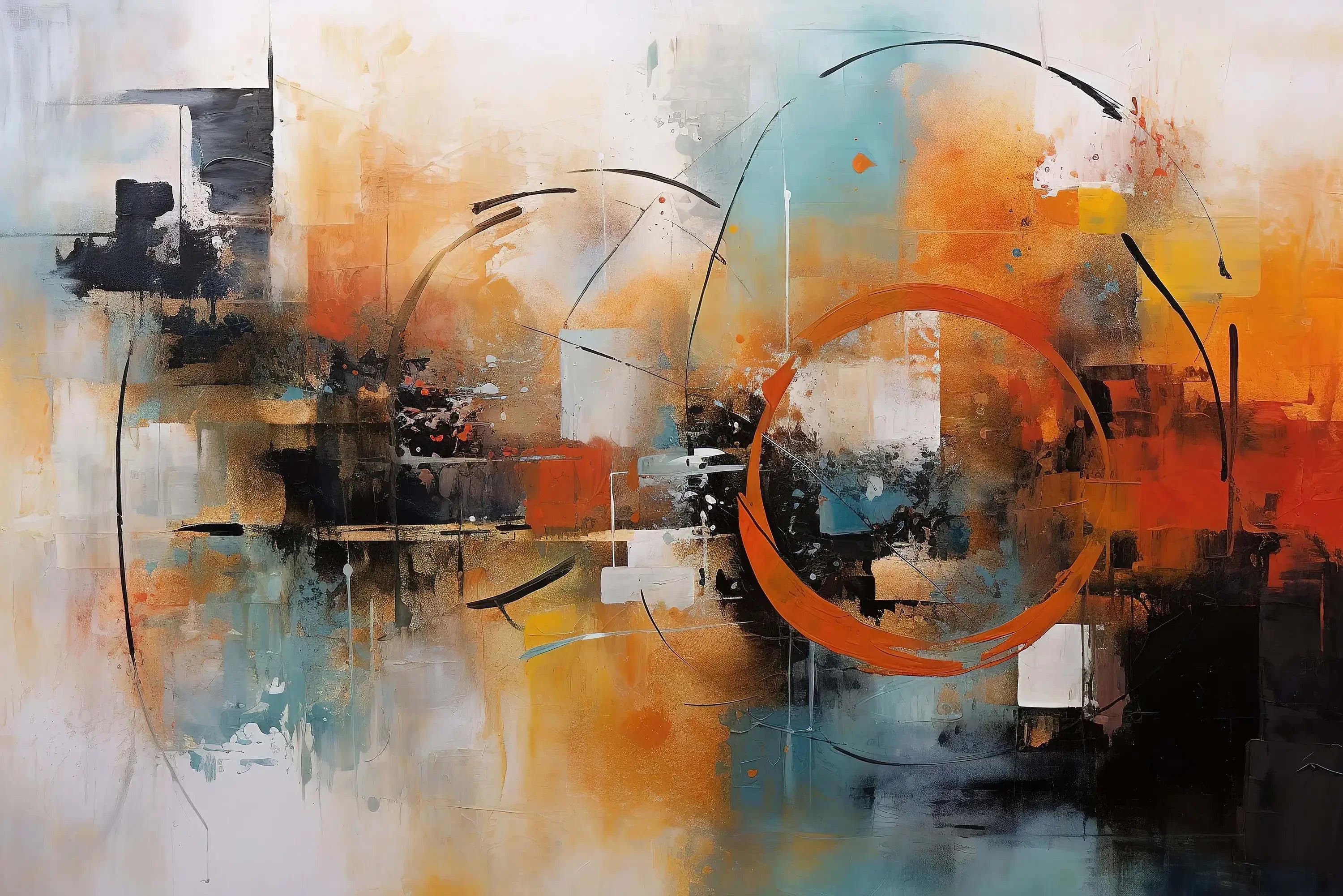 Classic Abstract Wall Art Matte Colour Oil Painting on Canvas Print Poster Home Decor Living Room Bedroom Decorative Painting - Free Item