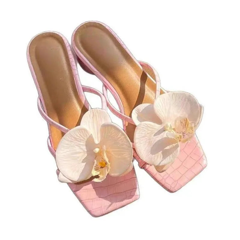Women Sandals 2025 New Shallow Sandals Casual Fashionable High Quality Shoes for Women Elegant Flowers Designer Women Sandals