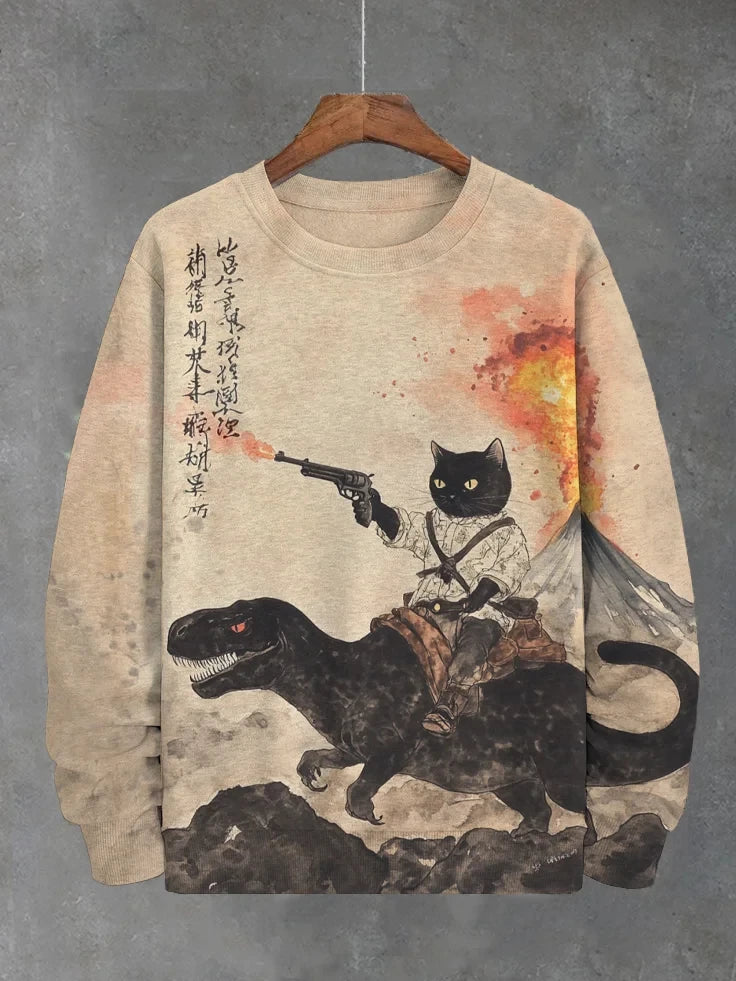 Funny Cat Pattern 3D Printed round-neck sweatshirt Hoodies Long Sleeves Sweatshirts Hip Pop Pullovers Men Women Clothing Tops