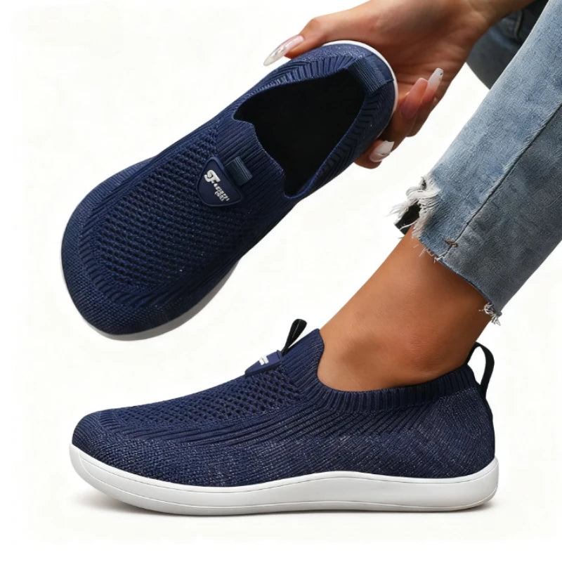 Wide Toe Flat Shoes for Women Lightweight Comfortable Fashion Walking Shoes New Minimalist Mesh Causal Sneakers Zapatos De Mujer