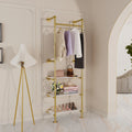 Heavy Duty Industrial Pipe Clothes Rail Hanging Open Wardrobe Shoe Rack Showroom Wall Mounted Garment Rack with 3 Shelves