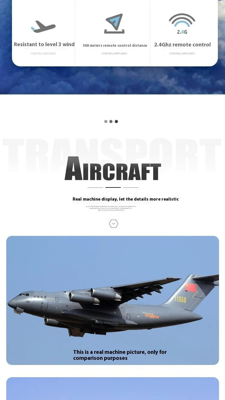 Rc Plane New Product: Chinese Military C17 Transport Aircraft, Y-20 Fixed Wing Qf005b Remote Control Glider, Diy Model Aircraft