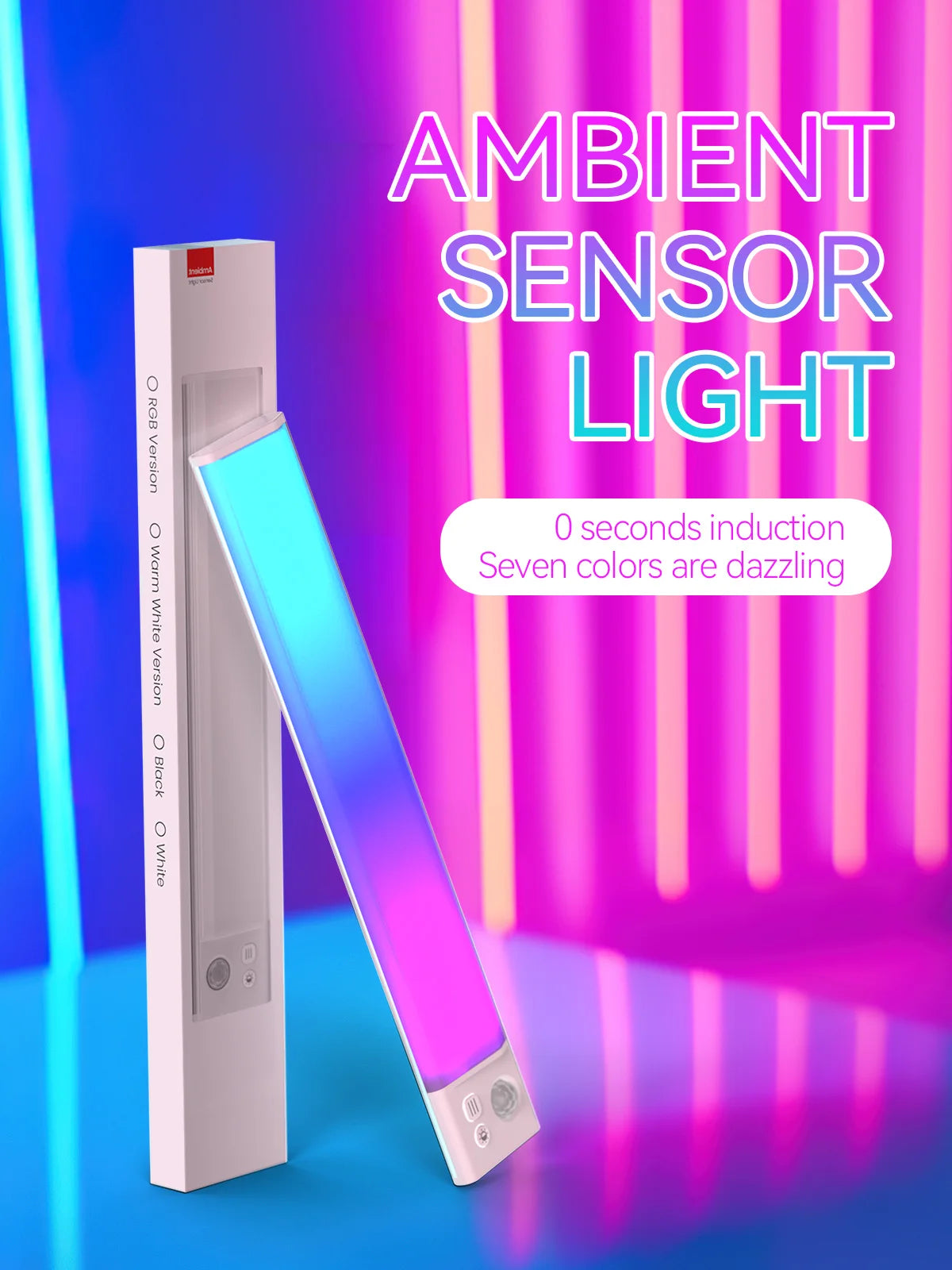 Smart Ambient Sensor Light with Dual Induction & 5 Color Effects