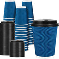 50 Pack 12 oz Disposable Coffee Cups with Lids To-Go Paper Coffee Cups for Hot Beverage Chocolate and Cocoa Coffee Bar Shop