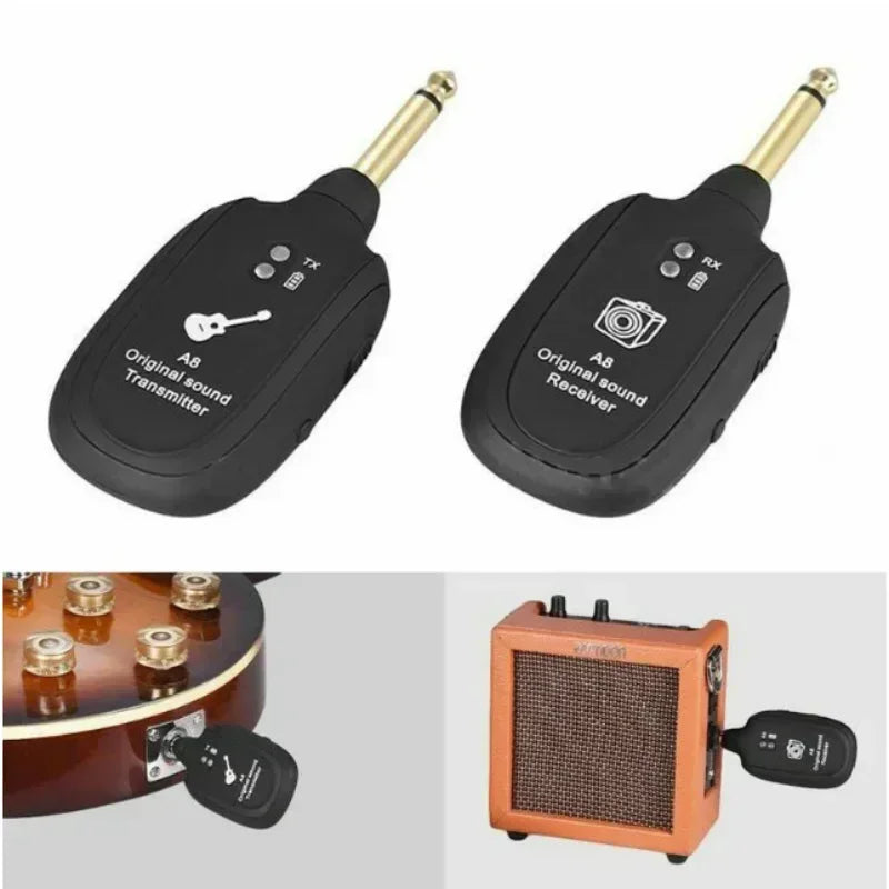 Wireless Guitar System Built in 4 channels Wireless Guitar TransmitterReceiver for Electric Guitar Bass Violin