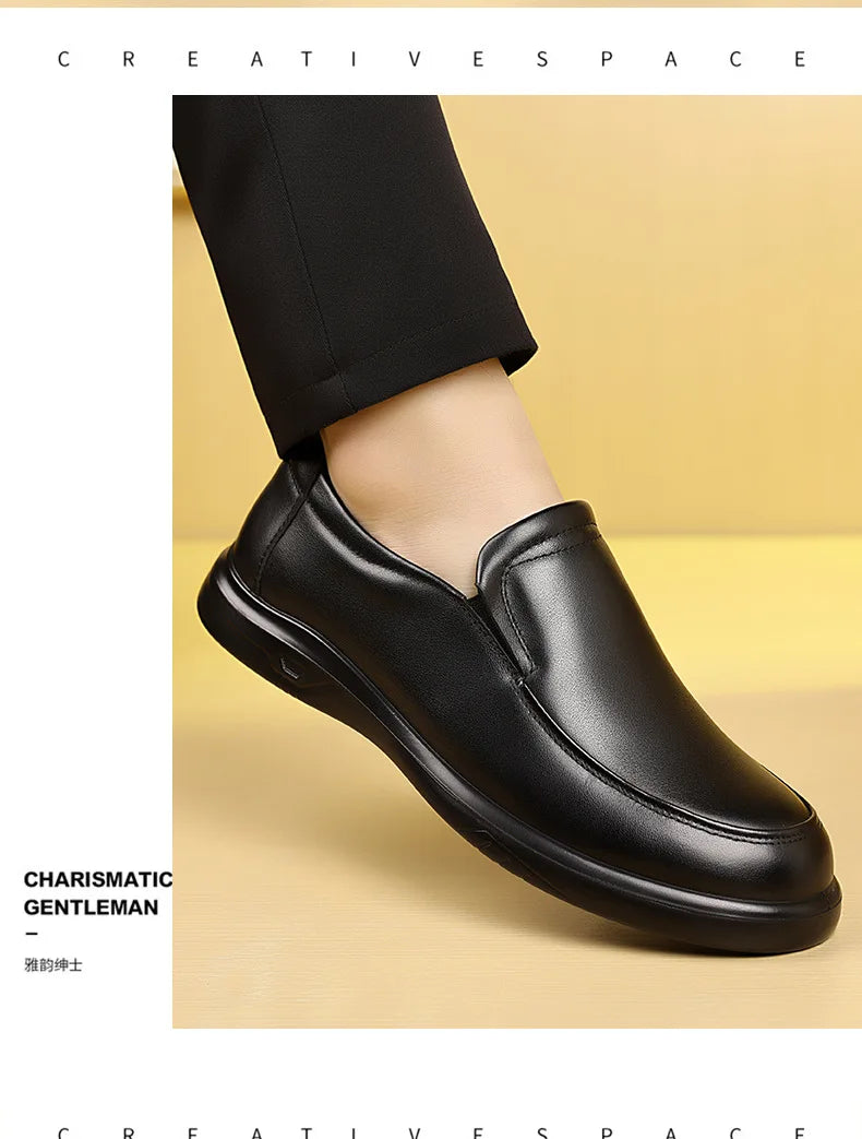 New Designer Solid Color Dress Shoes for Men Spring Autumn Fashion Leather Shoes Man Soft Sole Business Casual Shoe Male