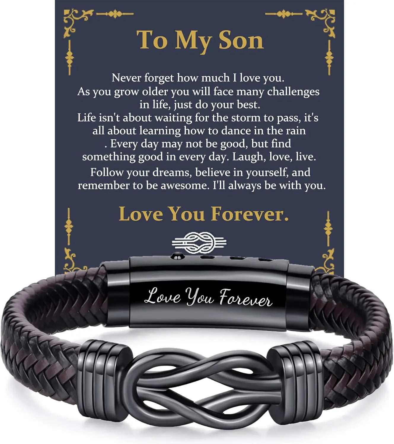 Gifts For Men Knot Bracelet Christmas Gift Birthday Gift for Dad Man Son Husband Leather Bracelet Valentine's Day Birthday Gifts