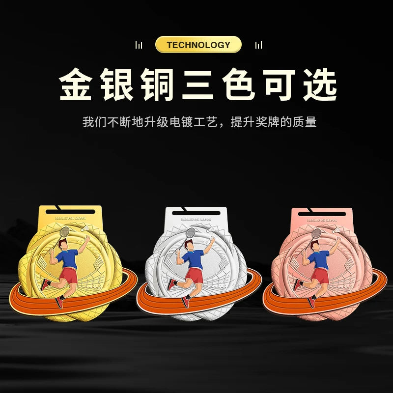 Customized MEDALS for marathon games, gold MEDALS for basketball, football, volleyball, tennis and badminton